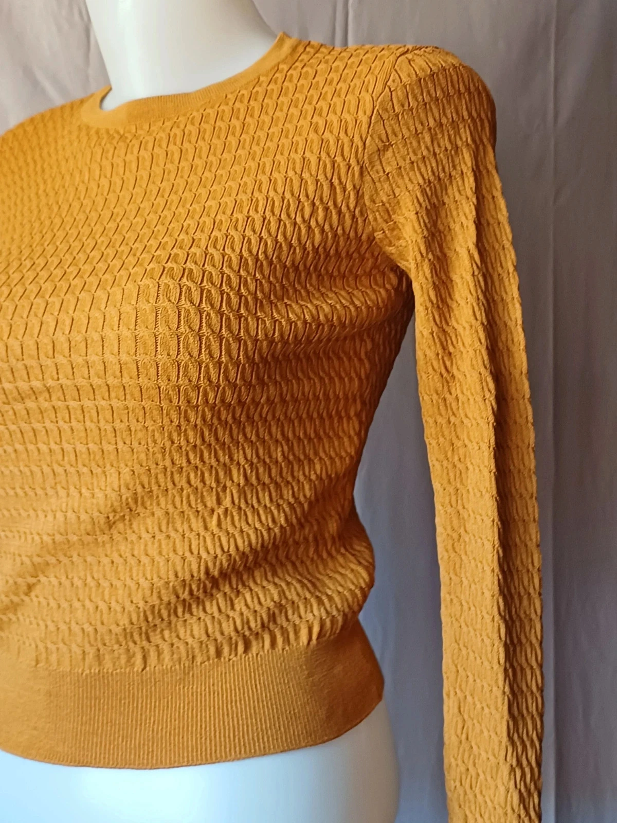 Suéter pequeno ocre mostarda Zara tamanho L – photo 9